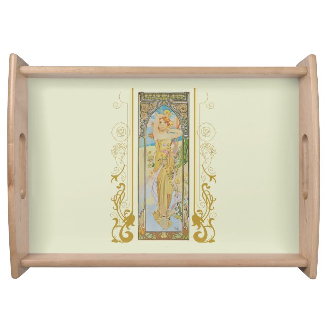 Art Nouveau Alphonse Mucha -The Brightness of Day  Serving Tray (Front)