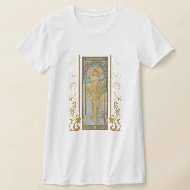Art Nouveau Alphonse Mucha -The Brightness of Day  T-Shirt (Laydown)