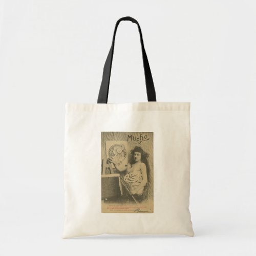 Art nouveau Alphonse mucha woman art model Tote Bag