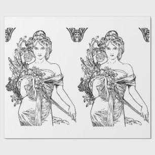 Art nouveau Alphonse Mucha wrapping paper
