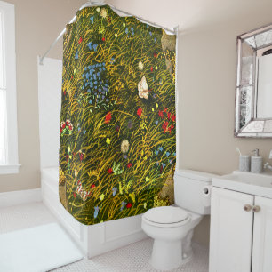 Art Nouveau Alpine Meadow  Shower Curtain