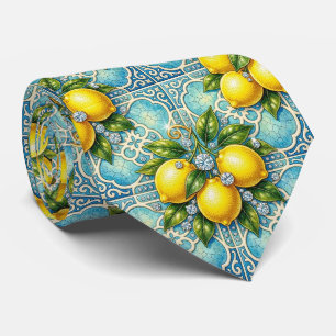 Art Nouveau Amalfi Lemon Mediterranean DIamonds Neck Tie
