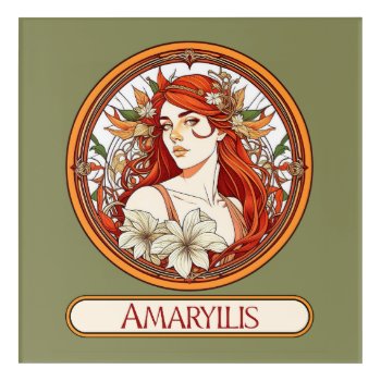 Art Nouveau Amaryllis Woman by HolidayBug at Zazzle