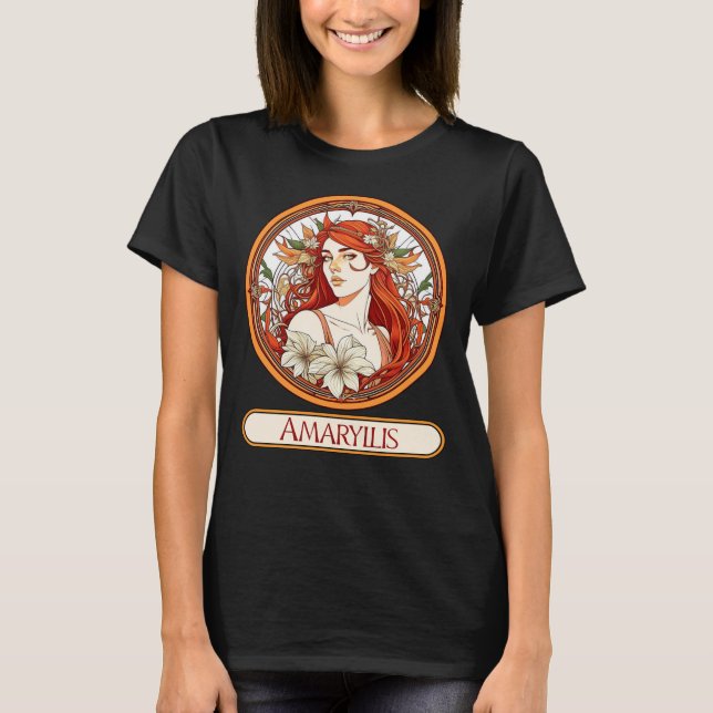 Art Nouveau Amaryllis Woman T-Shirt (Front)