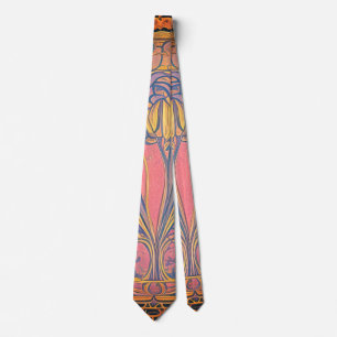 Art nouveau and Persian art- inspired digital art Neck Tie