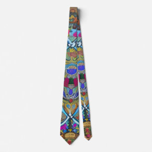Art nouveau and Persian art- inspired digital art Neck Tie