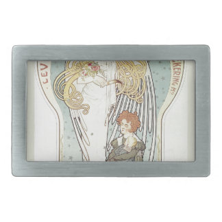 Art Nouveau Angel and Mother Rectangular Belt Buckle