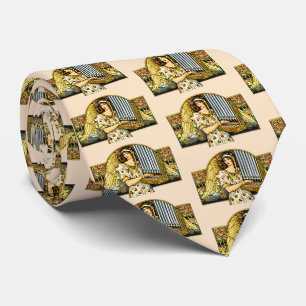 Art Nouveau Angel Organ Player Vintage Music Neck Tie
