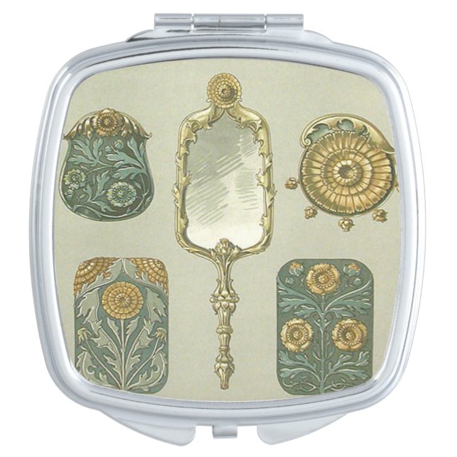 Art nouveau Anton Seder dressing table Compact Mirror (Front)