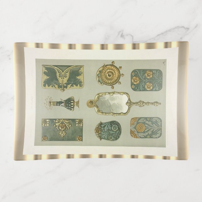 Art nouveau Anton Seder dressing table Trinket Tray (Front)