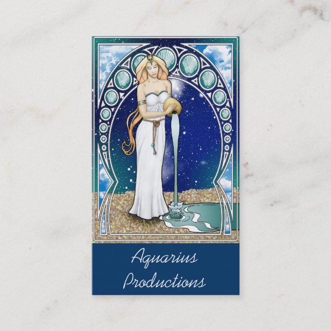 Art Nouveau Aquarius Business Card (Front)