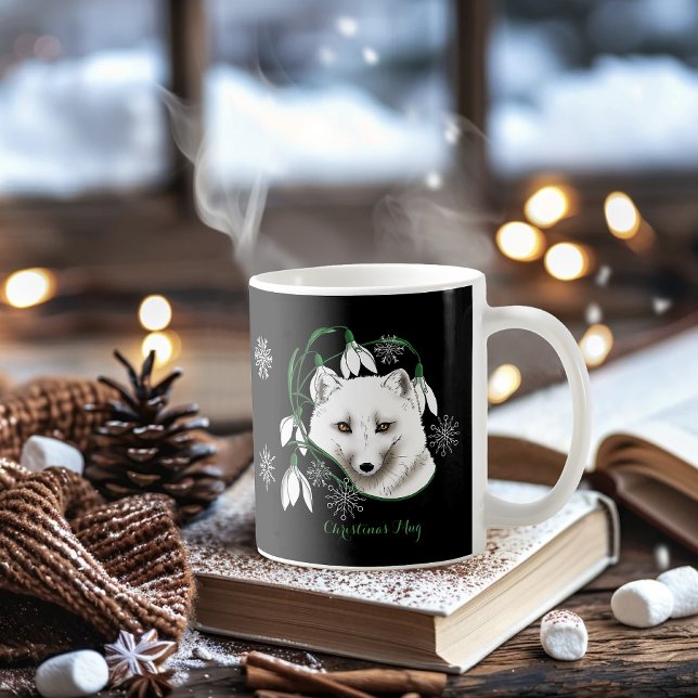 Art Nouveau Arctic White Fox Coffee Mug (Creator Uploaded)