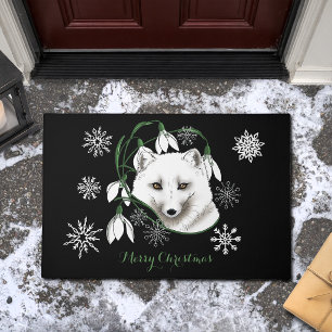 Art Nouveau Arctic White Fox Doormat