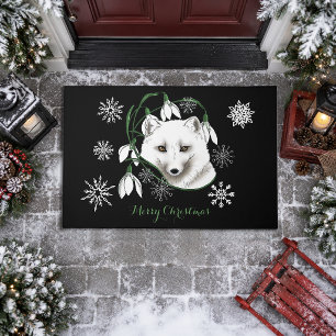 Art Nouveau Arctic White Fox Doormat