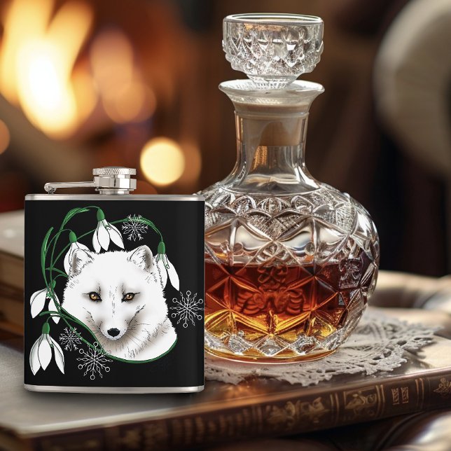 Art Nouveau Arctic White Fox Flask (Creator Uploaded)