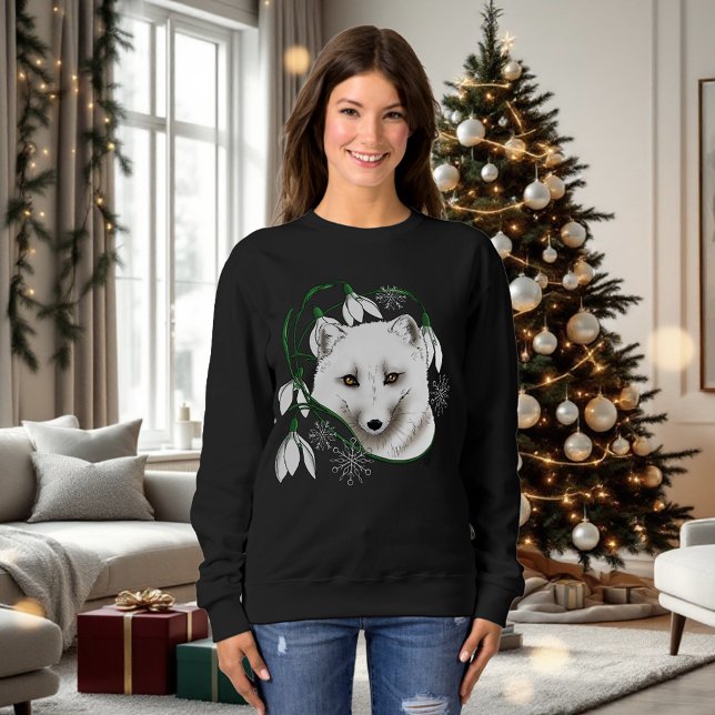 Art Nouveau Arctic White Fox Sweatshirt (Creator Uploaded)