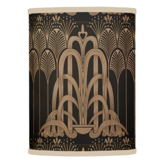 Art nouveau,art deco,Black,bronse,elegant,chic,pat Lamp Shade (Front)
