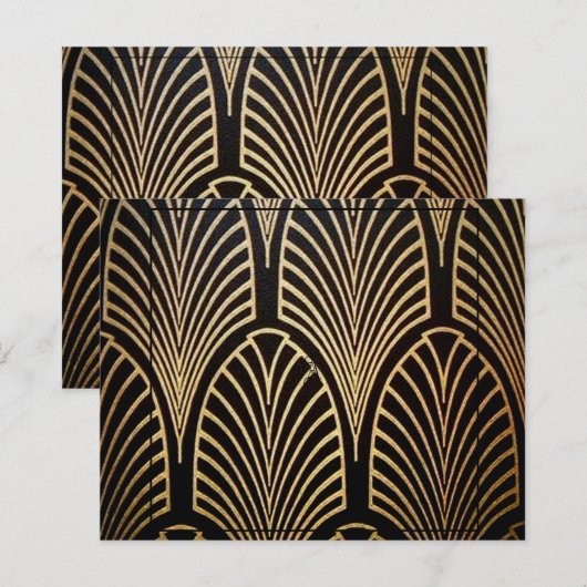 Art nouveau, art deco, fan pattern, bronze,gold,bl (Front/Back)