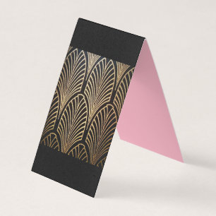Art nouveau, art deco, fan pattern, bronze,gold,bl business card