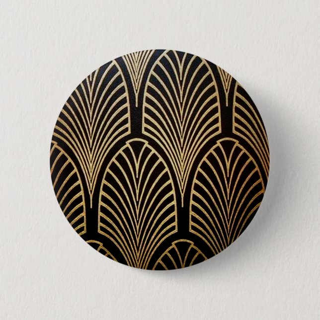 Art nouveau, art deco, fan pattern, bronze,gold,bl button (Front)