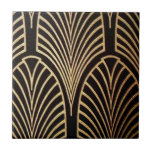 Art nouveau, art deco, fan pattern, bronze,gold,bl ceramic tile<br><div class="desc">Art nouveau,  art deco,  fan pattern,  bronze, gold, black, chic, elegant, vintage, belle époque, </div>