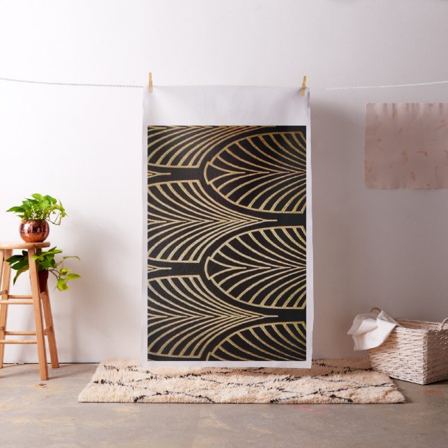 Art nouveau, art deco, fan pattern, bronze,gold,bl fabric (In Situ)