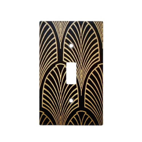 Art nouveau art deco fan pattern bronzegoldbl light switch cover