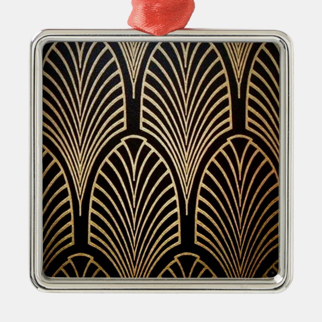 Art nouveau, art deco, fan pattern, bronze,gold,bl metal ornament (Front)