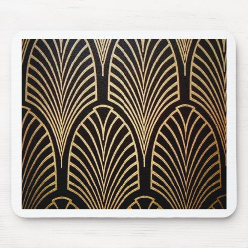 Art nouveau art deco fan pattern bronzegoldbl mouse pad