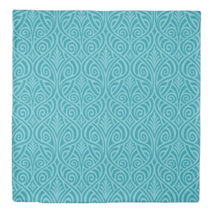 Art nouveau, art deco, pattern,vintage,teal,green, duvet cover