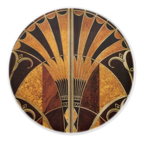 art Nouveauart deco vintage multi wood colours Ceramic Knob