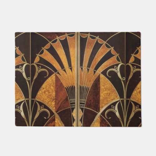 art Nouveauart deco vintage multi wood colours Doormat