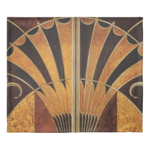 art Nouveau,art deco, vintage, multi wood colours, Duvet Cover