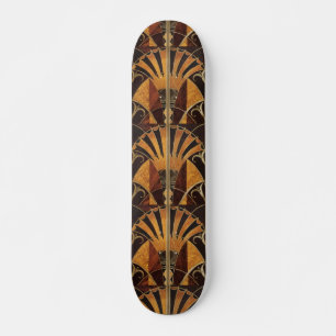art Nouveau,art deco, vintage, multi wood colours, Skateboard