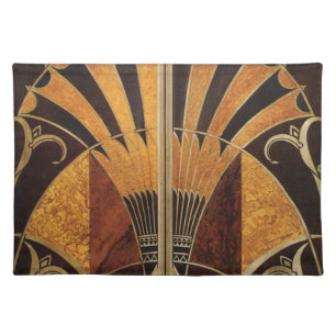 art Nouveau,art deco, vintage,wood colours, chic Placemat