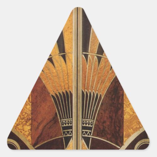 art Nouveauart deco vintagewood colours chic Triangle Sticker