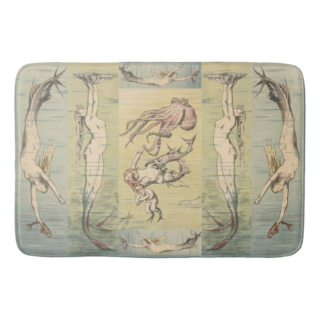 Art Nouveau Atlantis Mermaids #59 Bath Mat (Front)