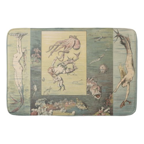 Art Nouveau Atlantis Mermaids 60 Bath Mat