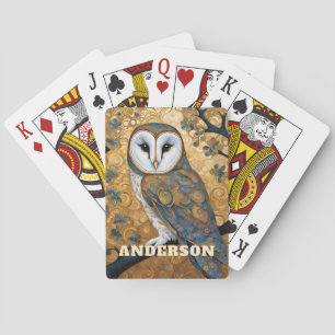 Art Nouveau Barn Owl Poker Cards