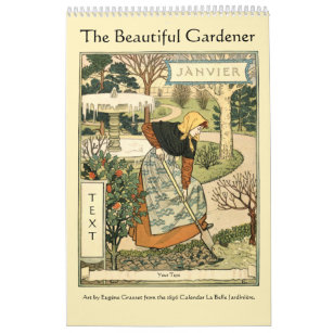 Art Nouveau Beautiful Gardener by Grasset Calendar