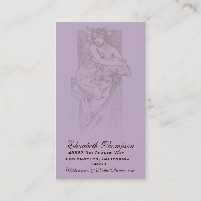 Art Nouveau Beauty Business or Name Card (Front)