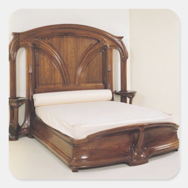 Art Nouveau bed, 1900 Square Sticker (Front)