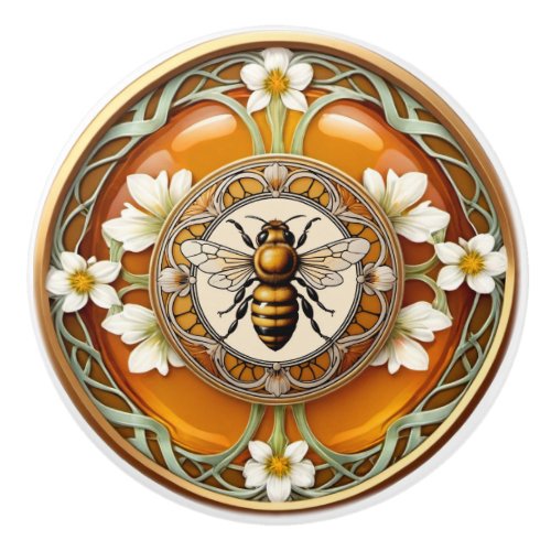 Art Nouveau Bee Ceramic Knob