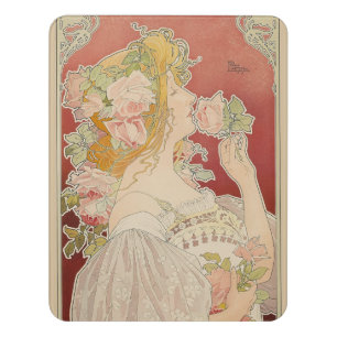 Art Nouveau Belle Époque Lady Roses Livemont Door Sign
