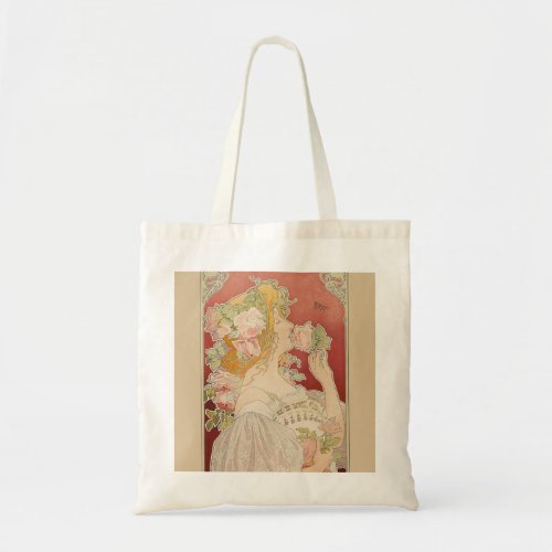 Art Nouveau Belle Époque Lady Roses Livemont Tote Bag