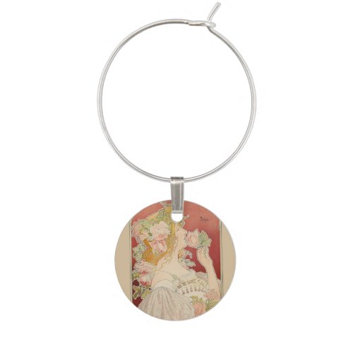 Art Nouveau Belle Époque Lady Roses Livemont Wine Charm