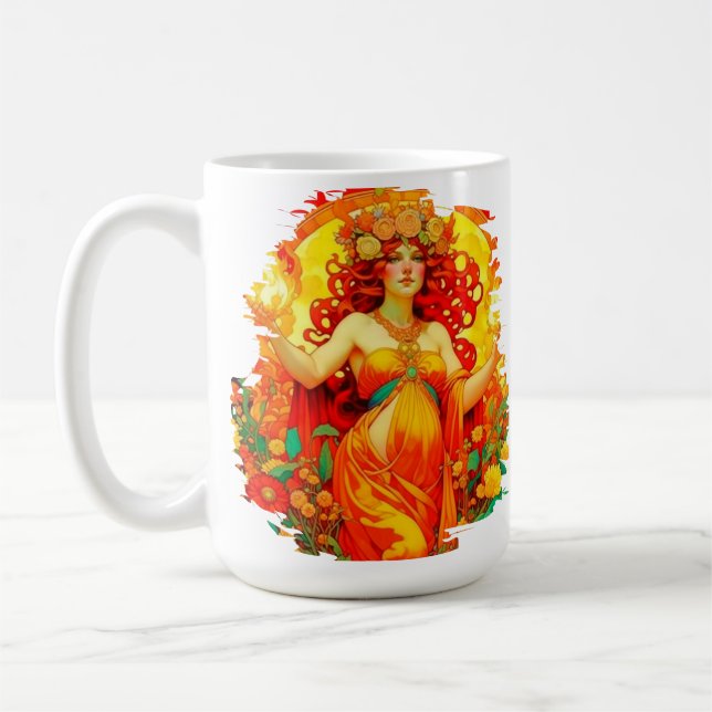 Art Nouveau Beltane Celtic Spring  Coffee Mug (Left)