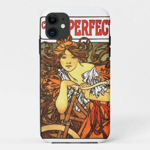 Art Nouveau Bicycle Mucha Art iPhone 11 Case