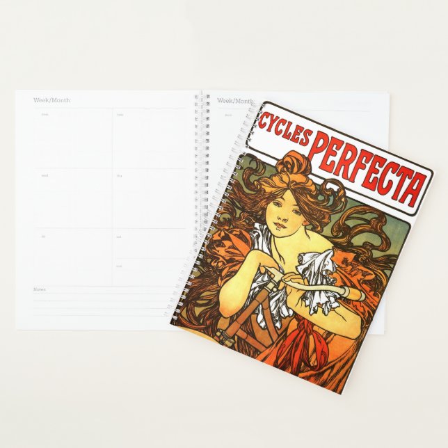 Art Nouveau Bicycle Mucha Art Planner (Display)