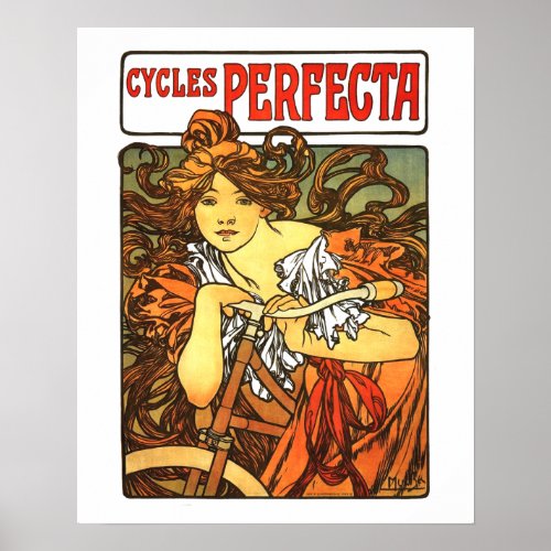 Art Nouveau Bicycle Mucha Art Poster